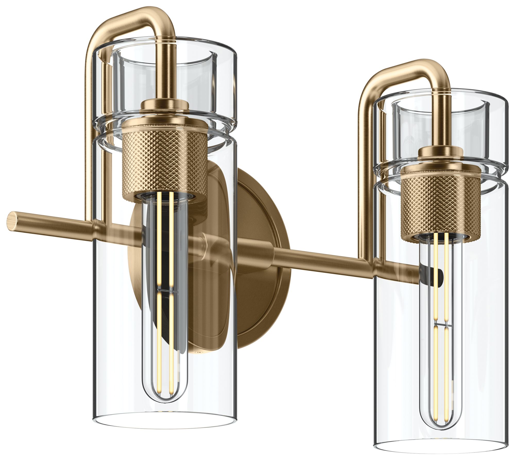 Kichler Niccol 14" 2-Light Vanity Light Clear Glass in Champagne Bronze