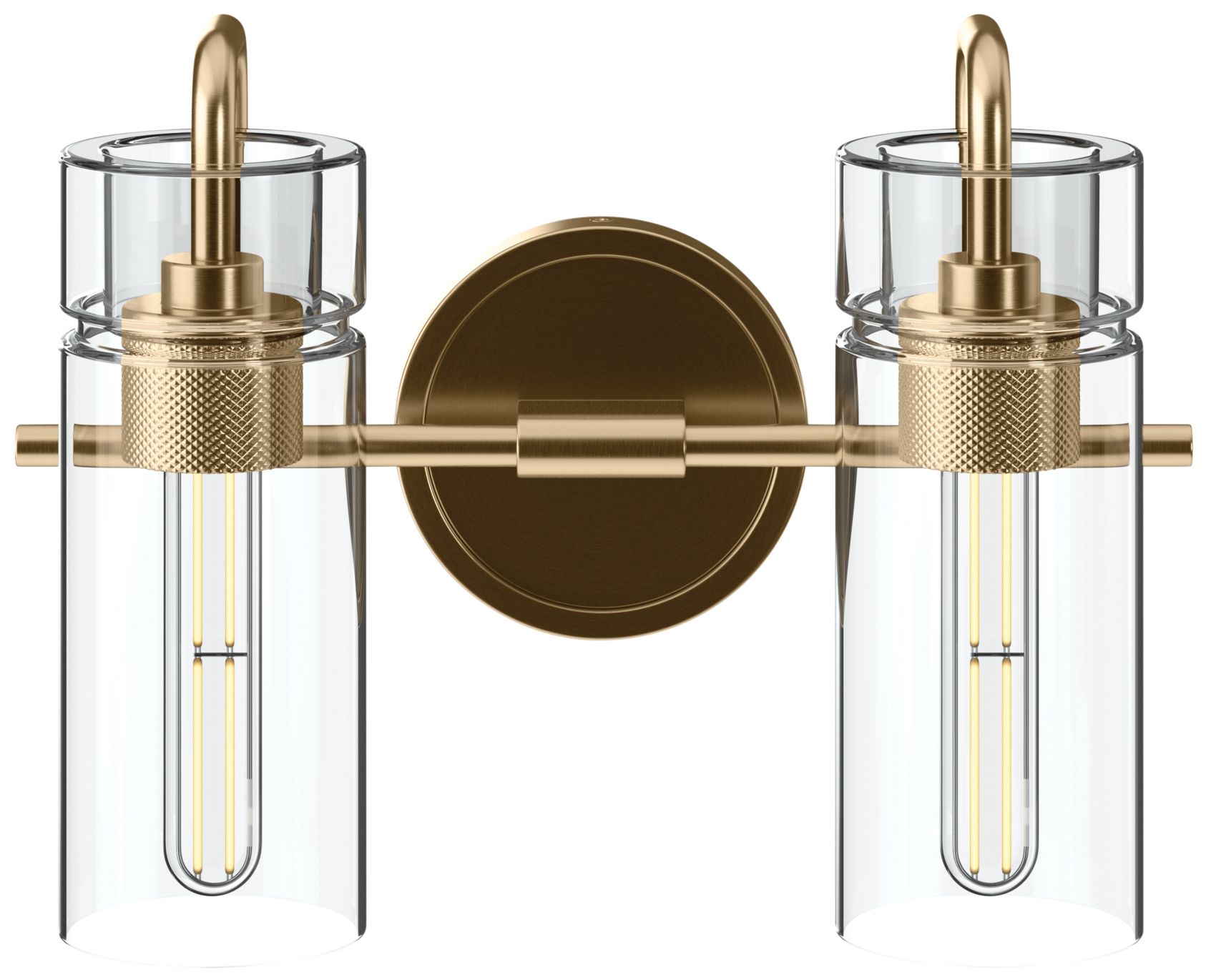 Image 4 Kichler Niccol 14" 2-Light Vanity Light Clear Glass in Champagne Bronze more views