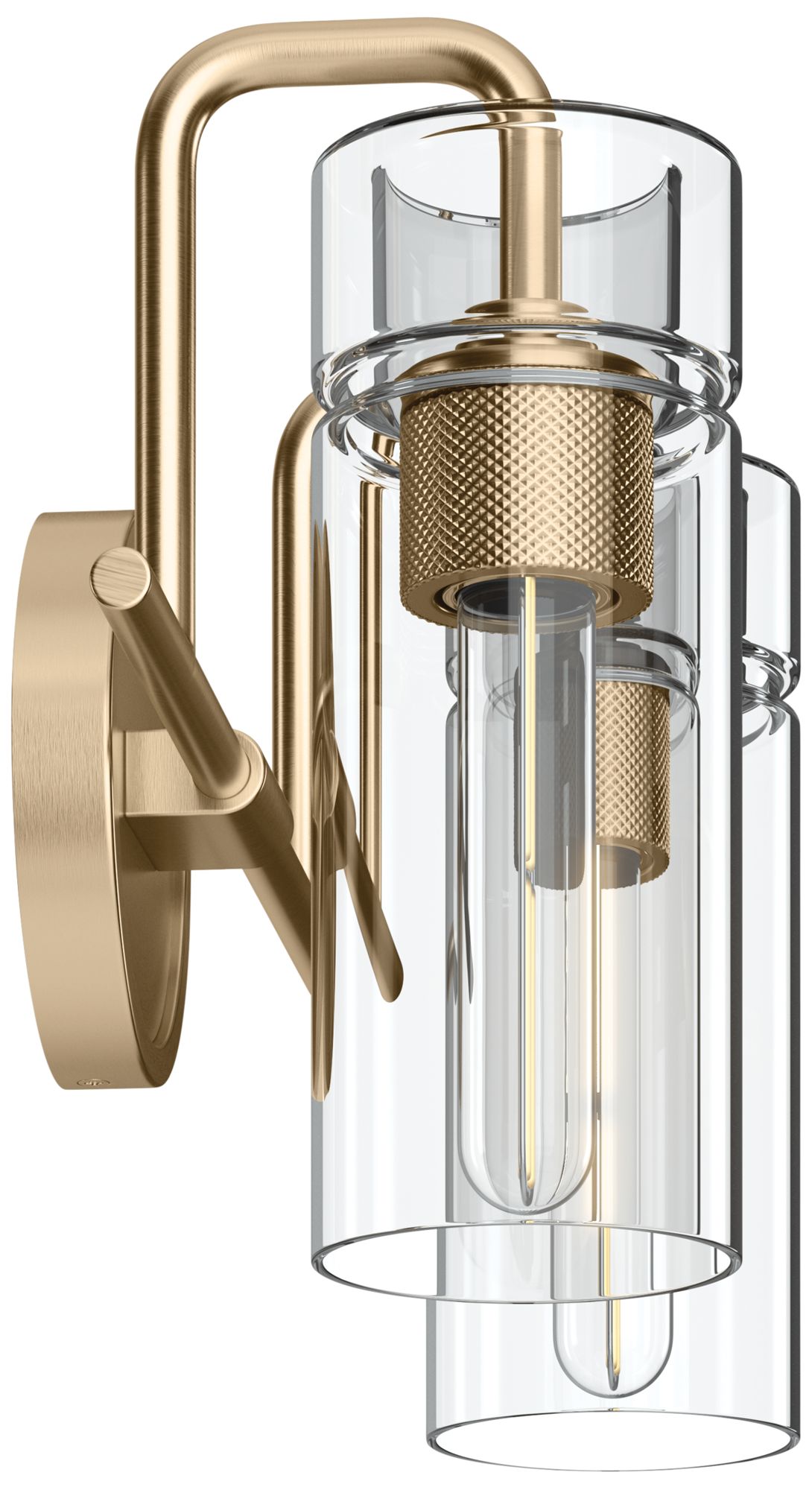 Image 5 Kichler Niccol 14" 2-Light Vanity Light Clear Glass in Champagne Bronze more views
