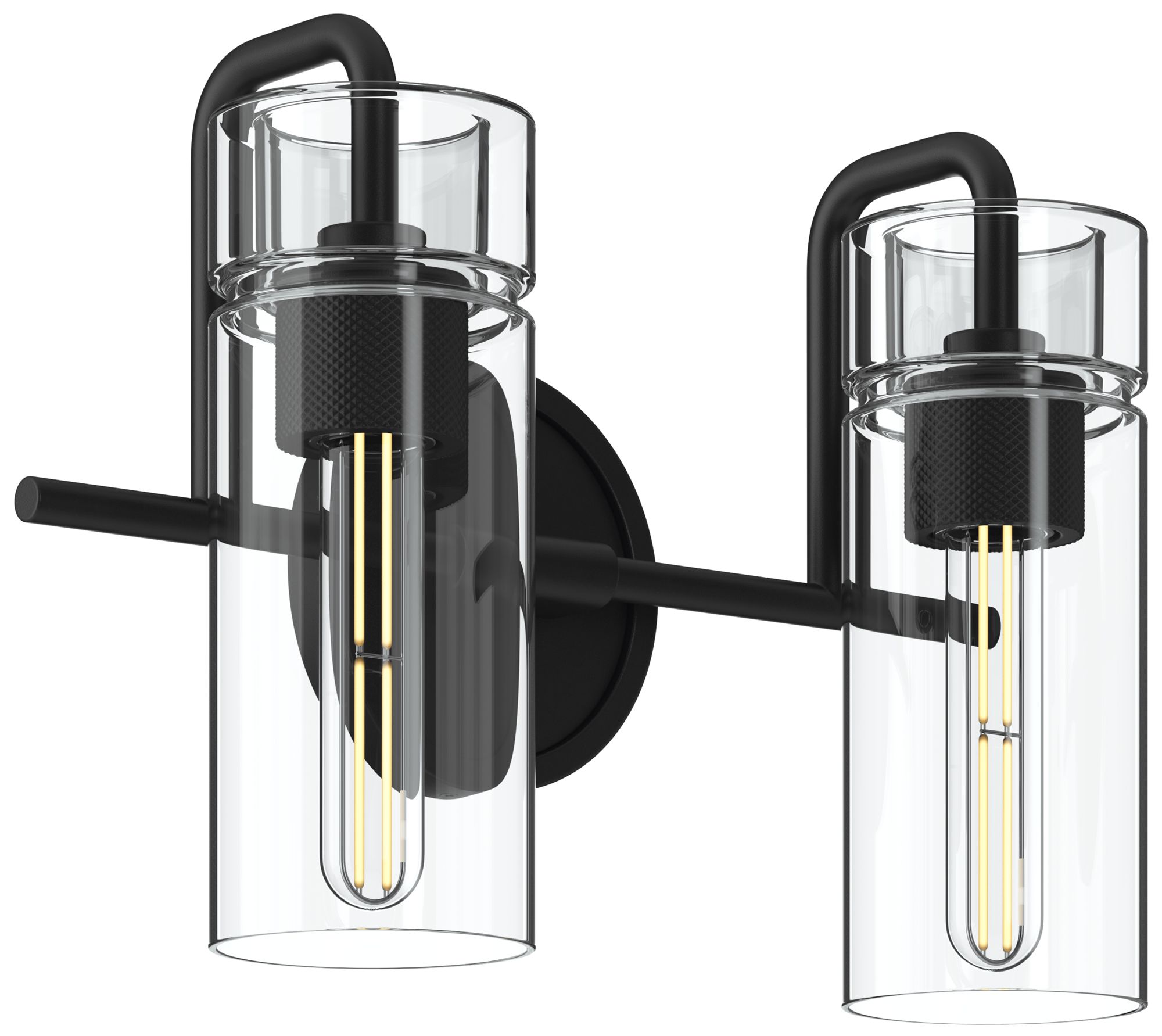 Kichler Niccol 14" 2-Light Vanity Light With Clear Glass in Black