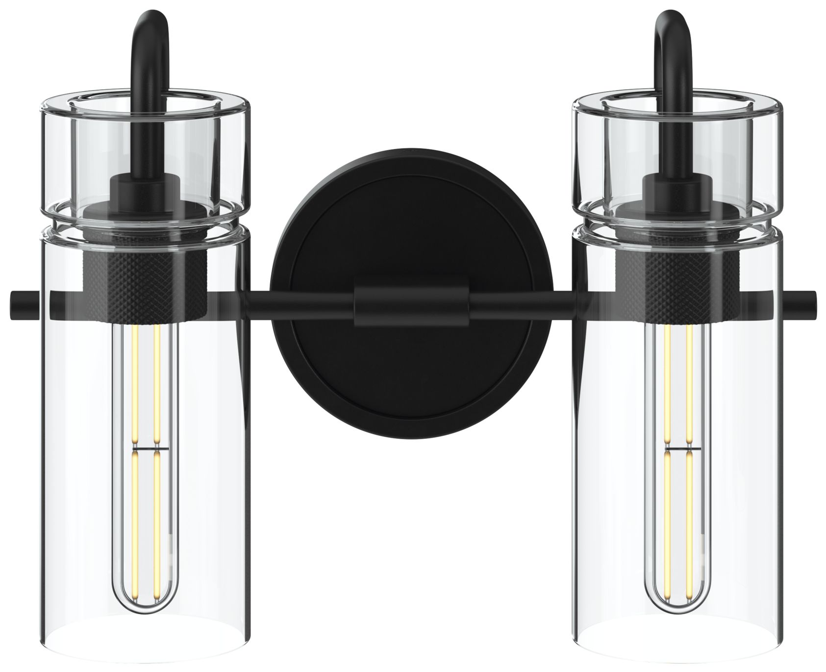 Image 4 Kichler Niccol 14" 2-Light Vanity Light With Clear Glass in Black more views