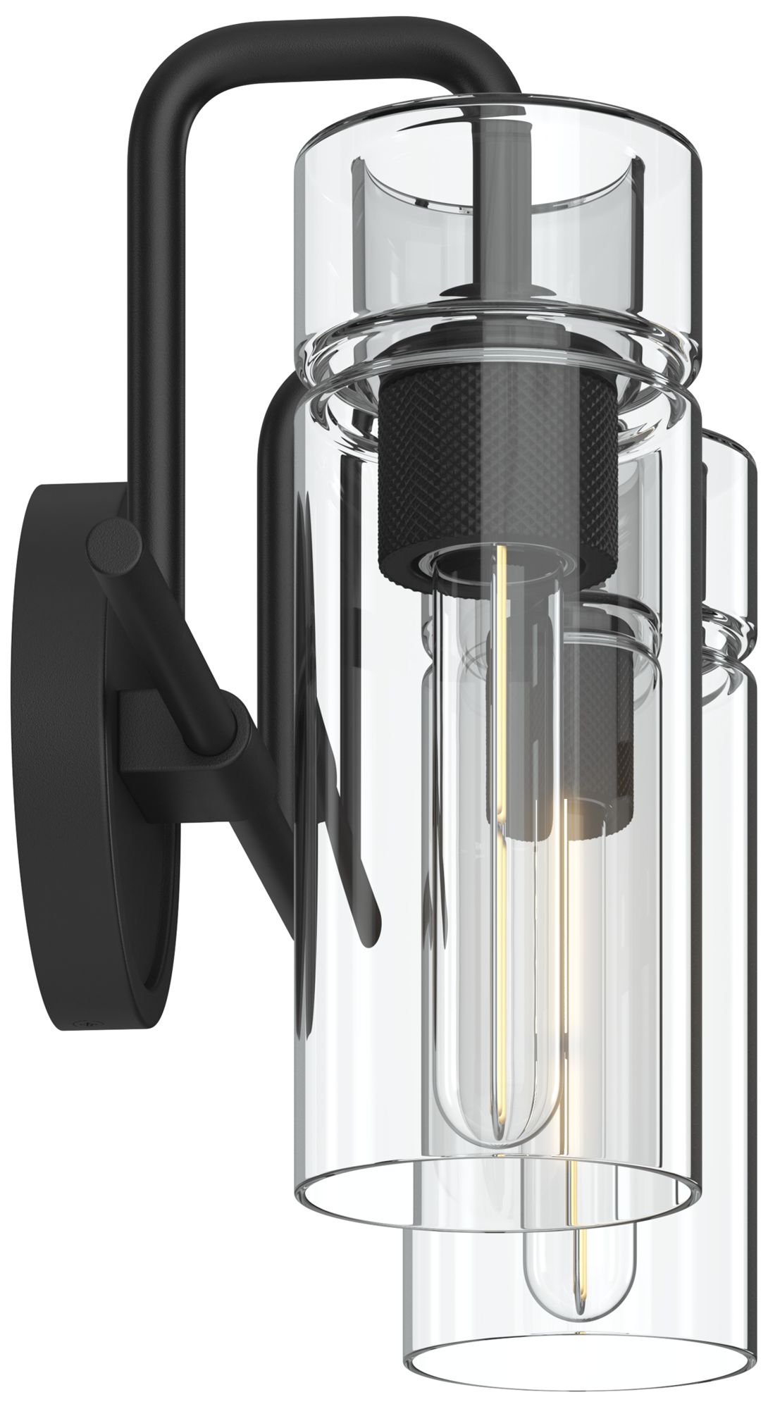Image 5 Kichler Niccol 14" 2-Light Vanity Light With Clear Glass in Black more views