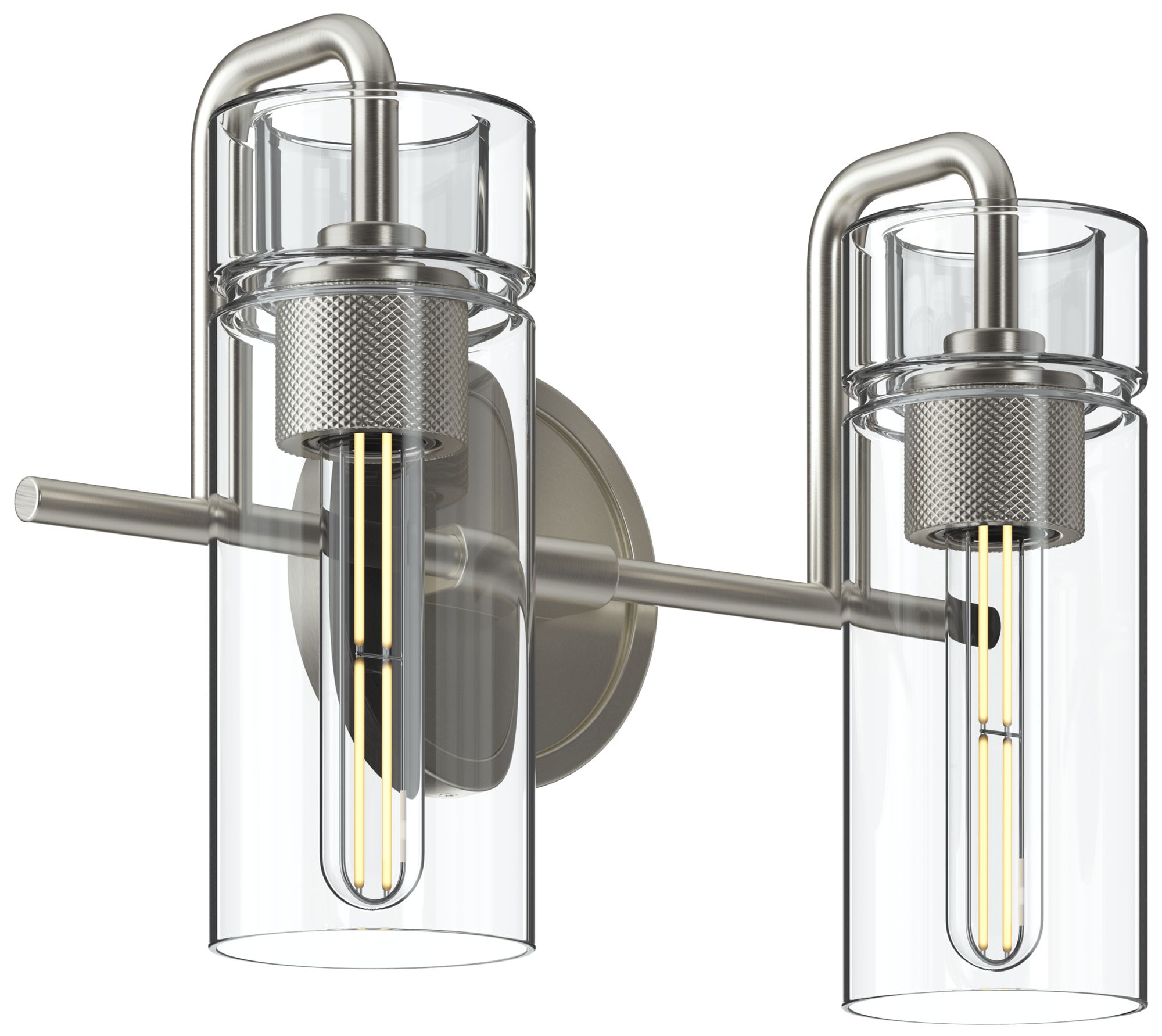 Kichler Niccol 14" 2-Light Vanity Light With Clear Glass in Brushed Nickel