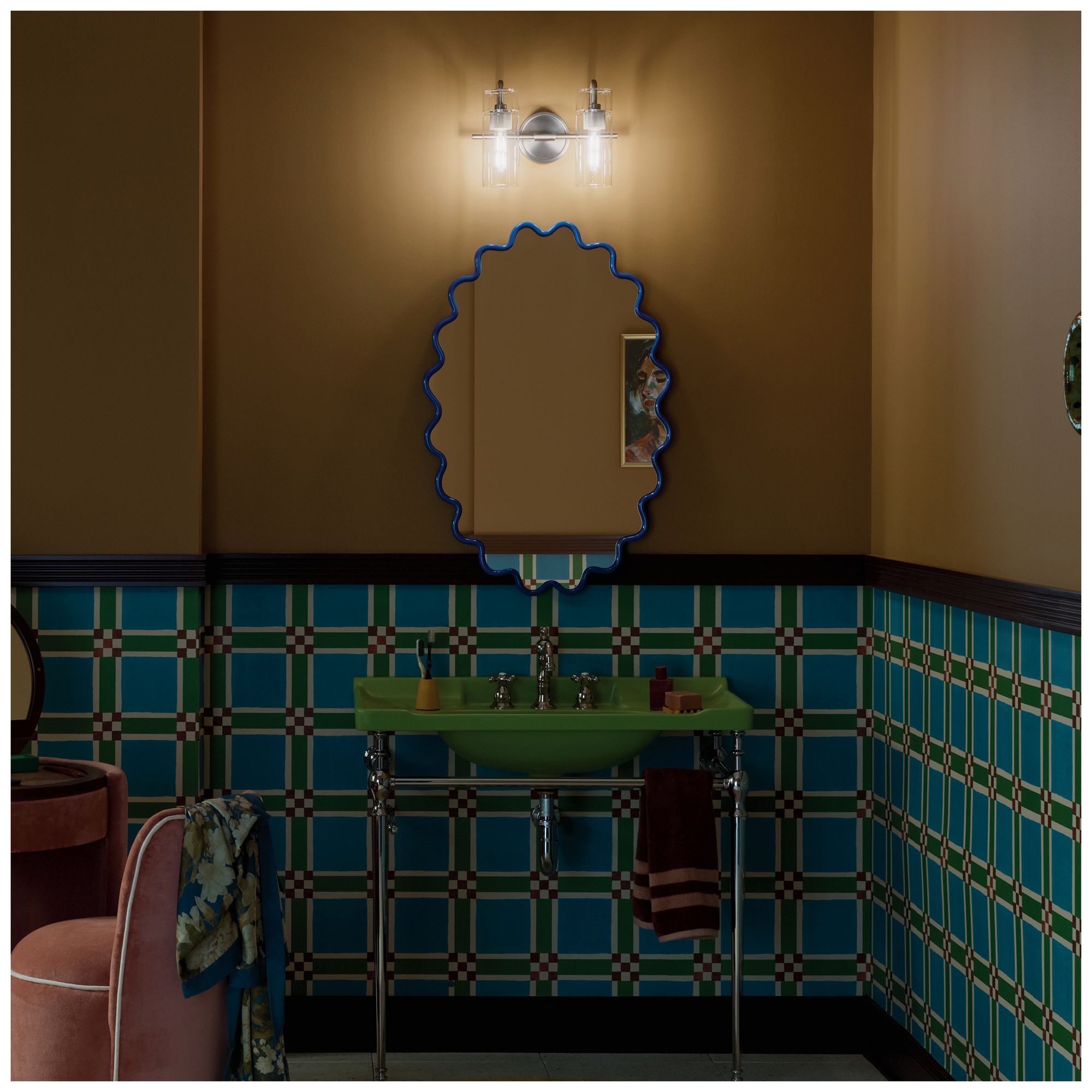 Image 7 Kichler Niccol 14" 2-Light Vanity Light With Clear Glass in Brushed Nickel more views