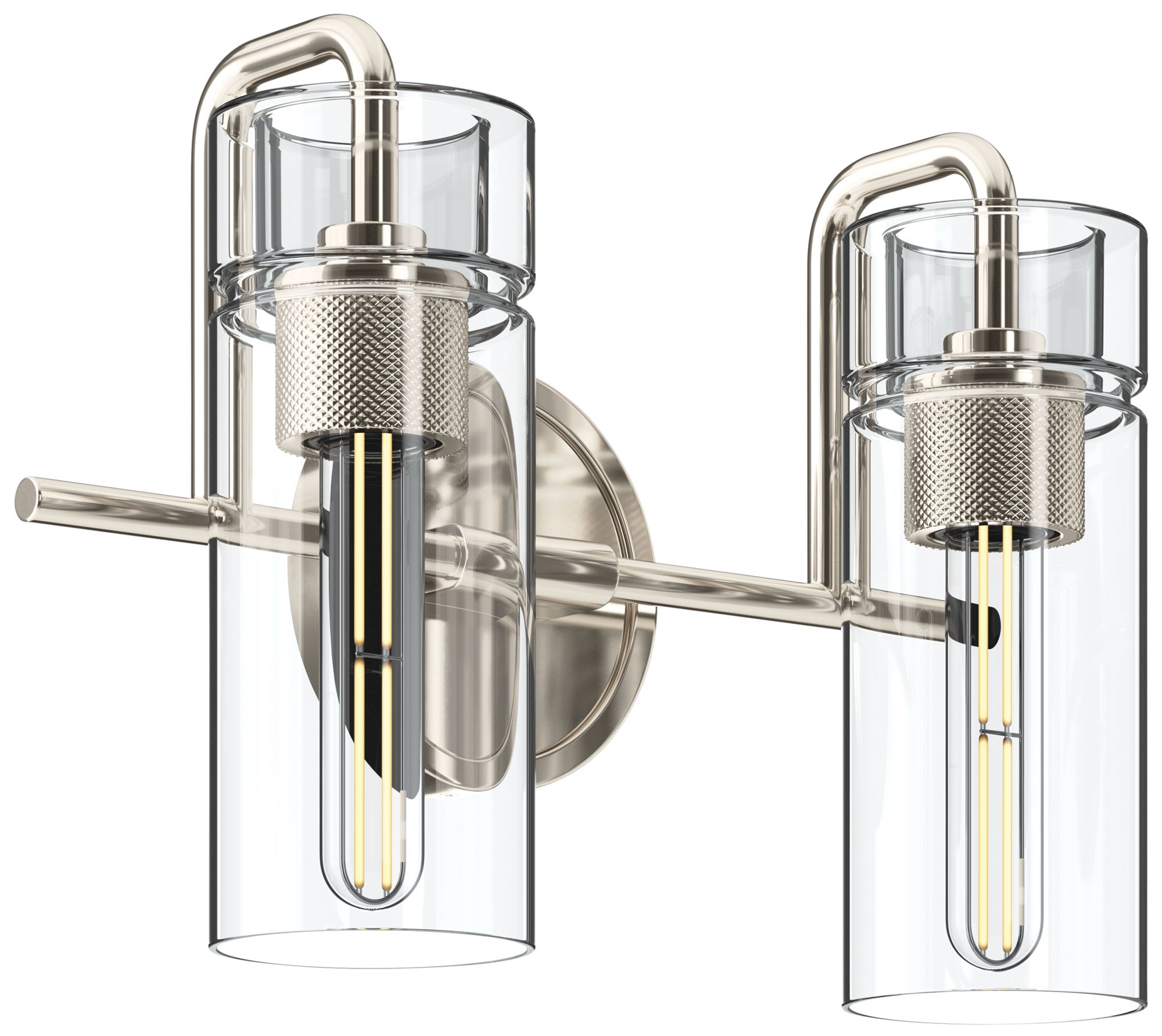 Image 2 Kichler Niccol 14" 2-Light Vanity Light With Clear Glass in Polished Nickel