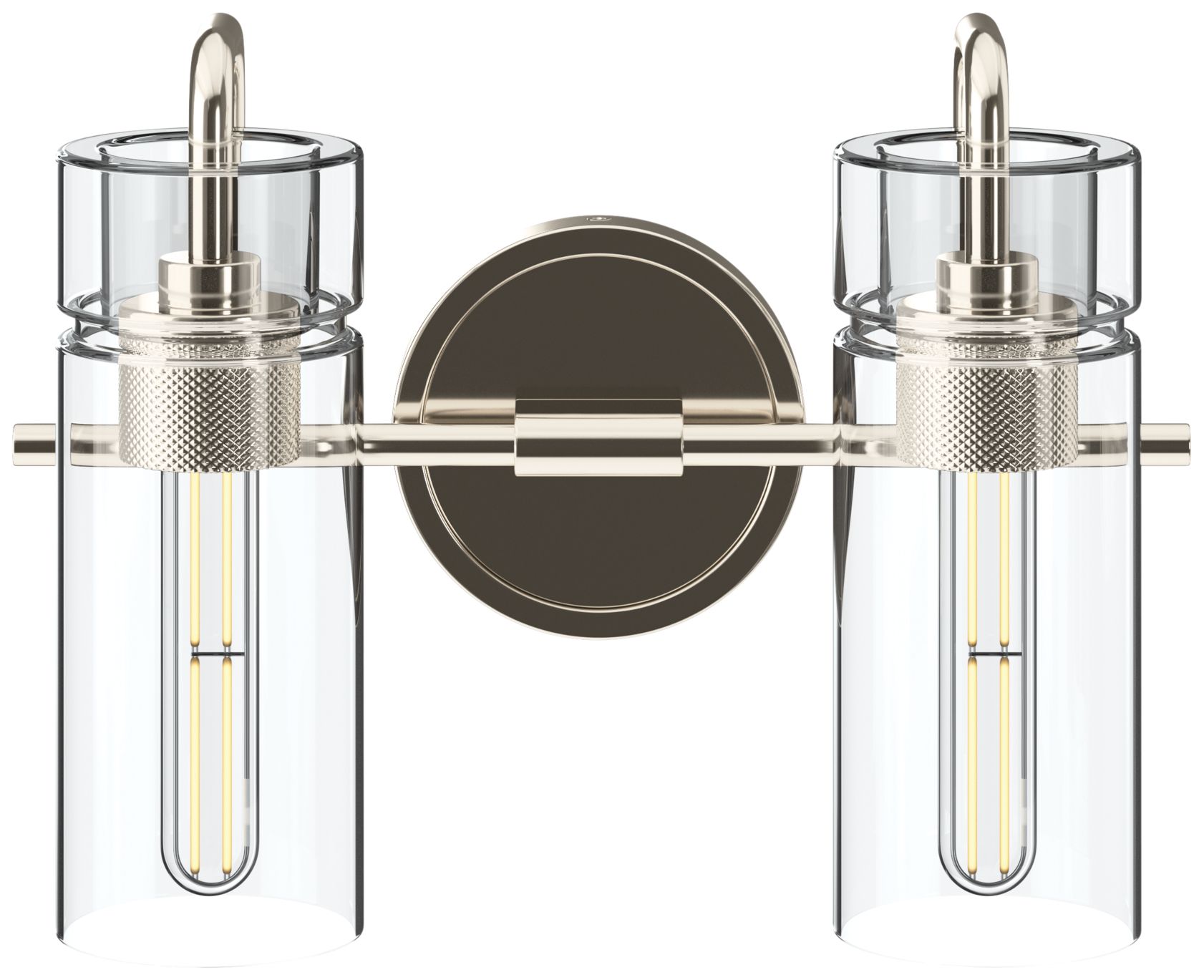 Image 4 Kichler Niccol 14" 2-Light Vanity Light With Clear Glass in Polished Nickel more views