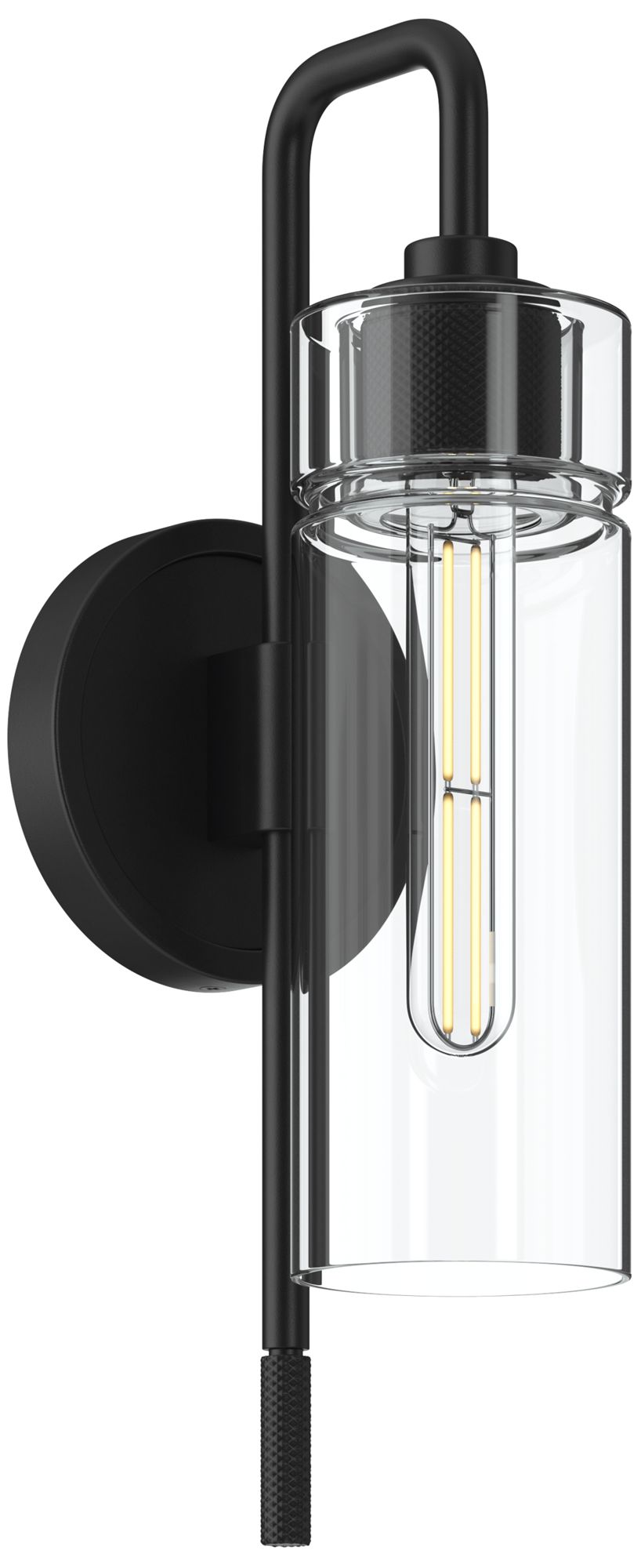 Image 2 Kichler Niccol 16" 1-Light Wall Sconce With Clear Glass in Black