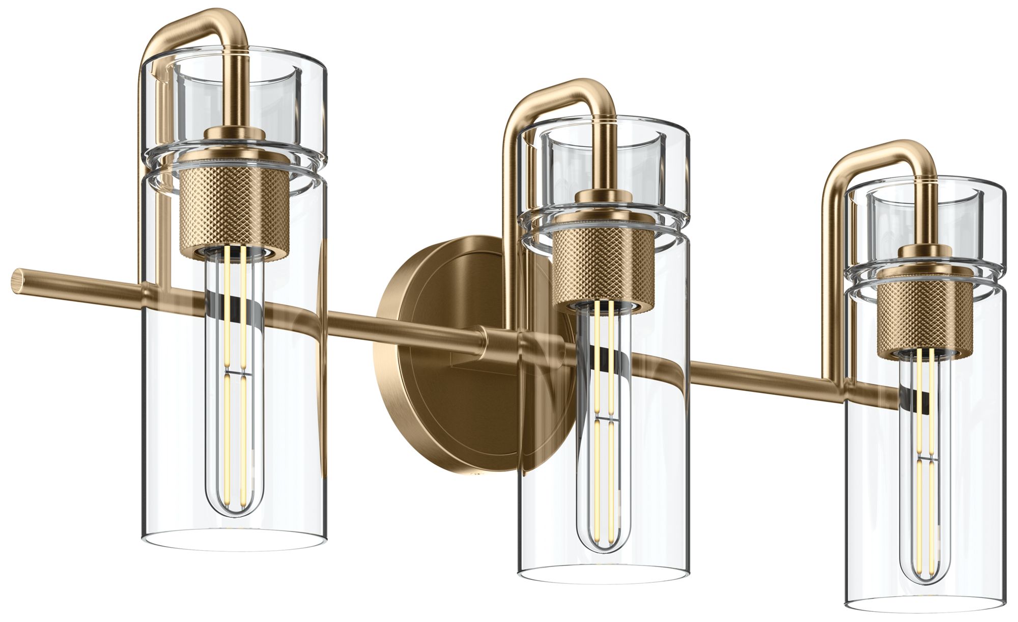 Kichler Niccol 24" 3-Light Vanity Light Clear Glass in Champagne Bronze