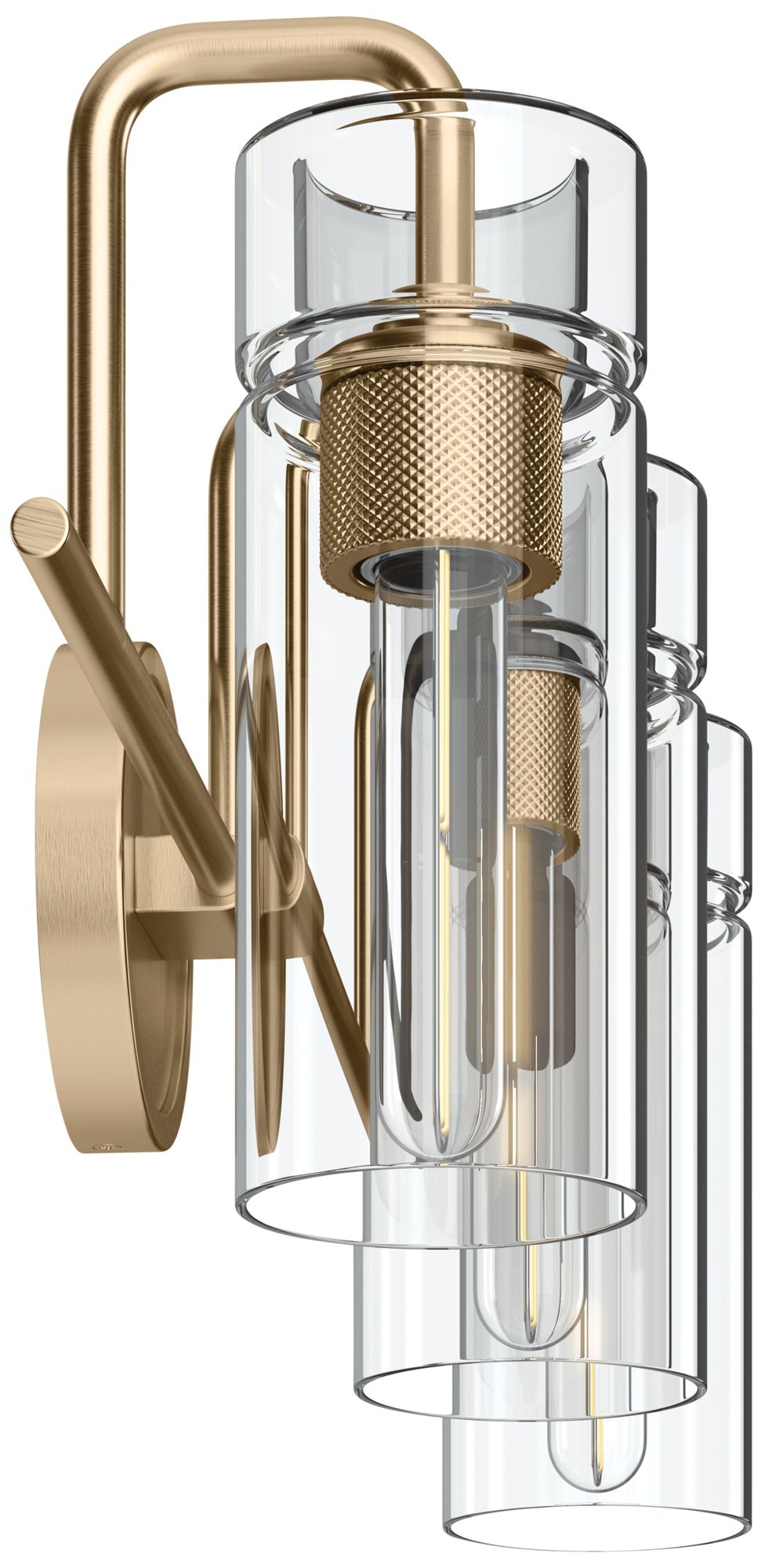 Image 5 Kichler Niccol 24" 3-Light Vanity Light Clear Glass in Champagne Bronze more views