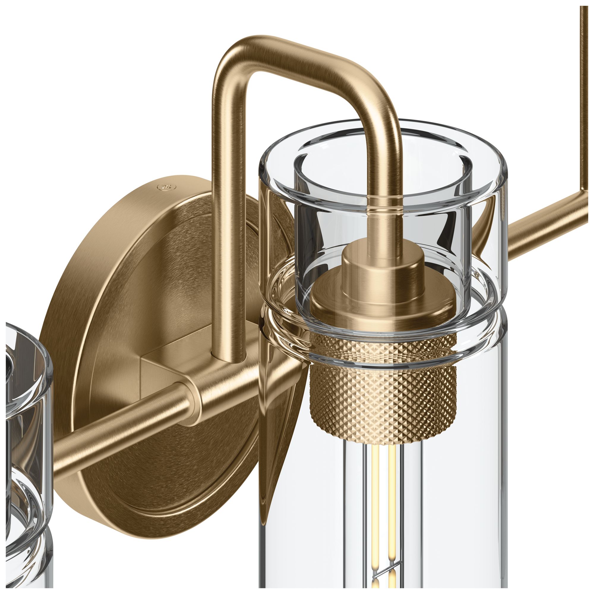 Image 6 Kichler Niccol 24" 3-Light Vanity Light Clear Glass in Champagne Bronze more views