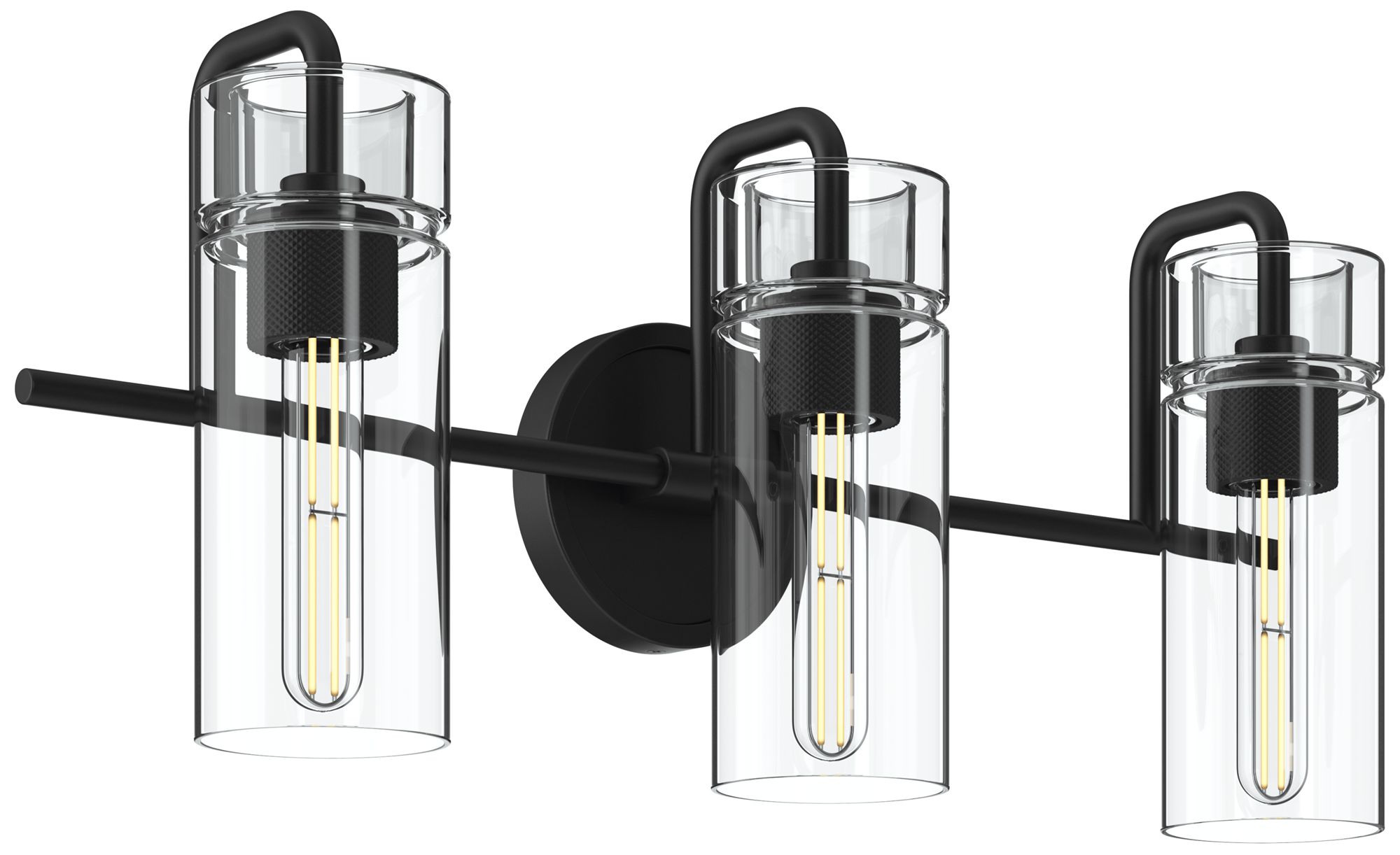 Kichler Niccol 24" 3-Light Vanity Light With Clear Glass in Black