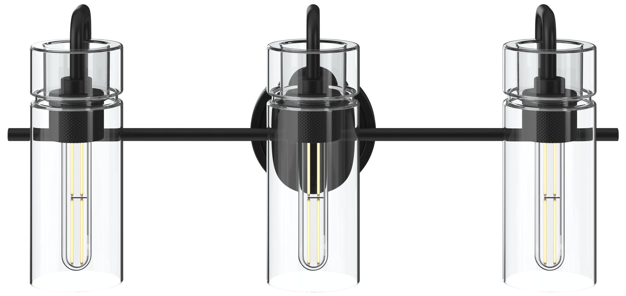 Image 4 Kichler Niccol 24" 3-Light Vanity Light With Clear Glass in Black more views