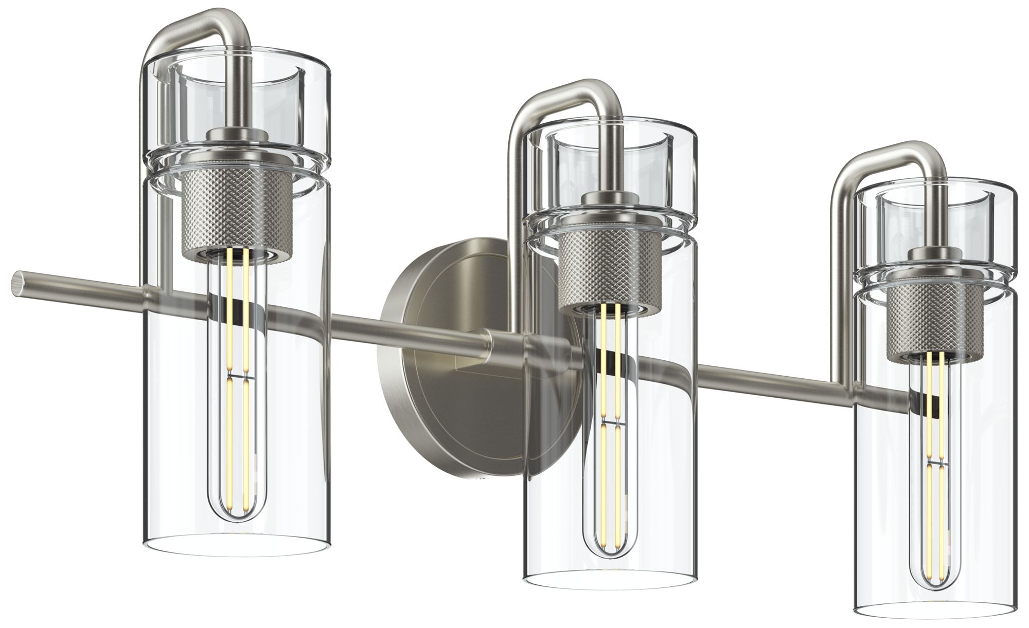 Kichler Niccol 24" 3-Light Vanity Light With Clear Glass in Brushed Nickel