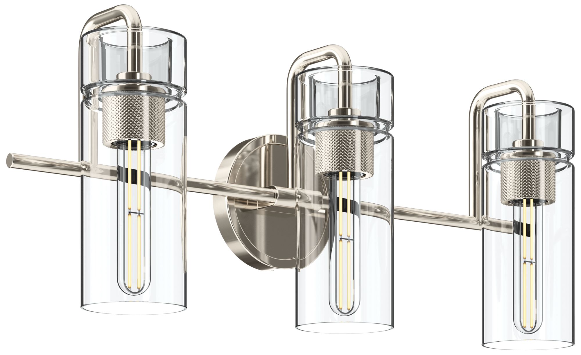 Kichler Niccol 24" 3-Light Vanity Light With Clear Glass in Polished Nickel