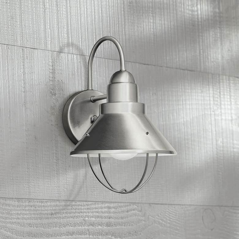 Image 1 Kichler Nickel ENERGY STAR® 12" High Outdoor Wall Sconce