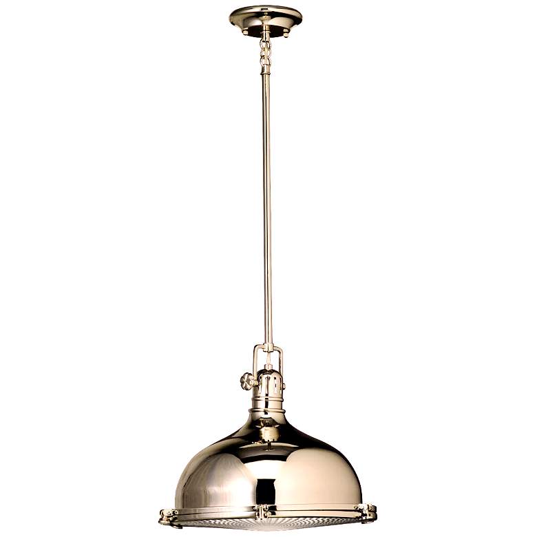 Image 2 Kichler Nickel with Fresnel Lens 13 1/2" Wide Dome Pendant Light