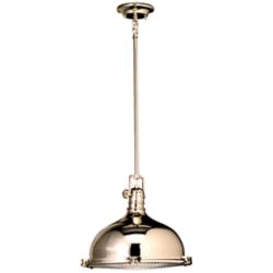 Kichler Nickel with Fresnel Lens 13 1/2&quot; Wide Dome Pendant Light