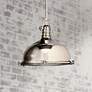 Kichler Nickel with Fresnel Lens 13 1/2" Wide Dome Pendant Light