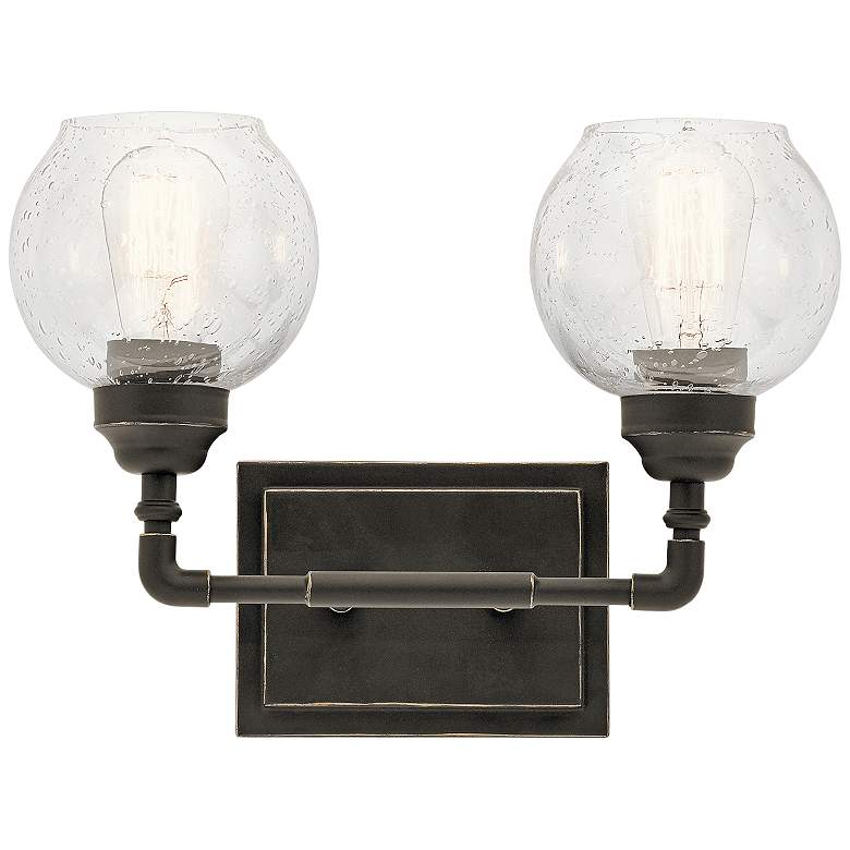 Image 2 Kichler Niles 10 3/4 inch High Olde Bronze 2-Light Wall Sconce