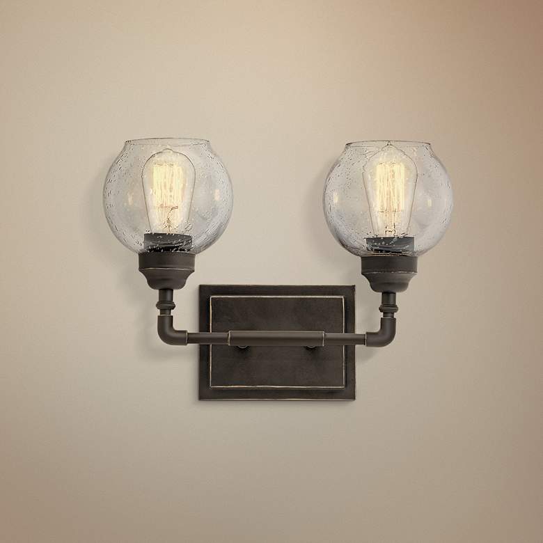Image 1 Kichler Niles 10 3/4 inch High Olde Bronze 2-Light Wall Sconce