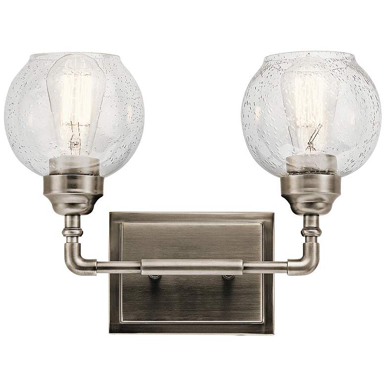 Image 1 Kichler Niles 10 3/4 inchH Antique Pewter 2-Light Wall Sconce