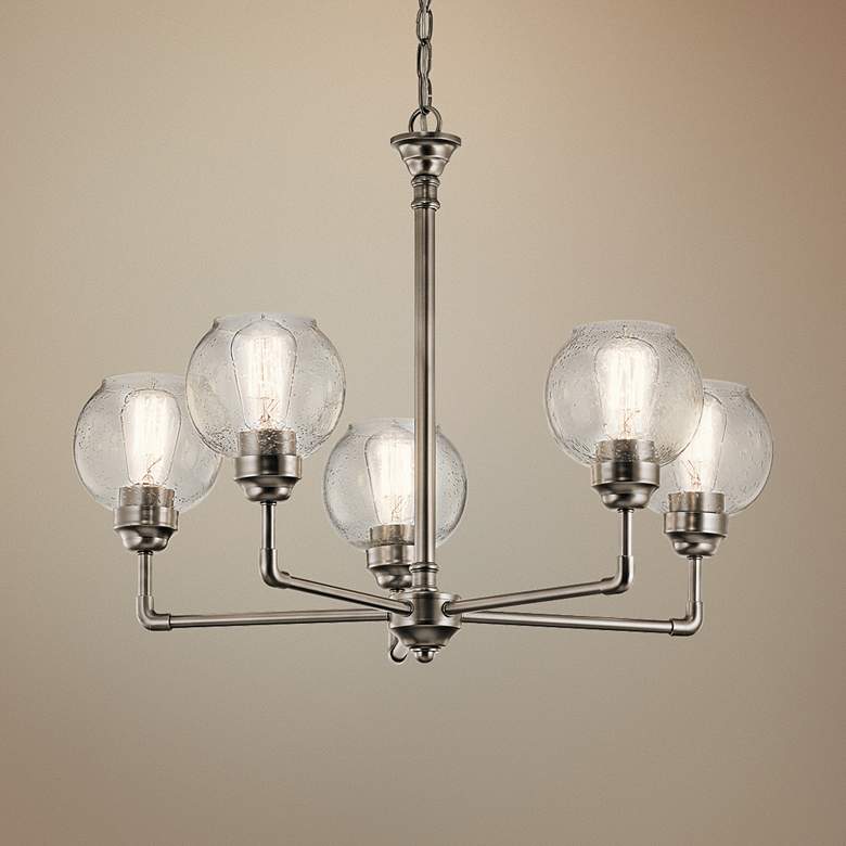 Image 1 Kichler Niles 26 inch Wide Antique Pewter 5-Light Chandelier