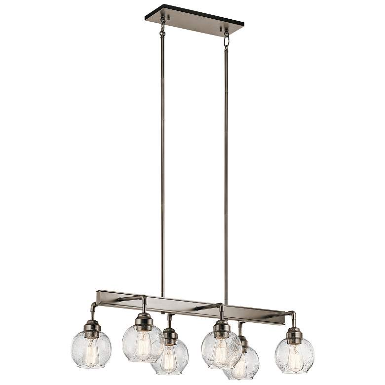 Image 3 Kichler Niles 32 1/4 inch Wide Pewter 6-Light Linear Chandelier more views