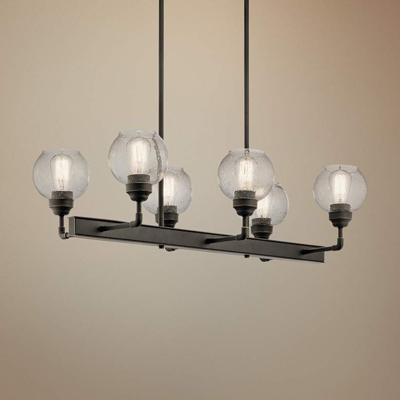 Image 1 Kichler Niles 32 1/4"W Olde Bronze 6-Light Linear Chandelier