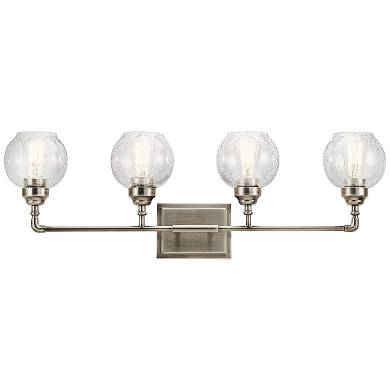 Image 2 Kichler Niles 33 1/4 inch Wide Antique Pewter 4-Light Bath Light