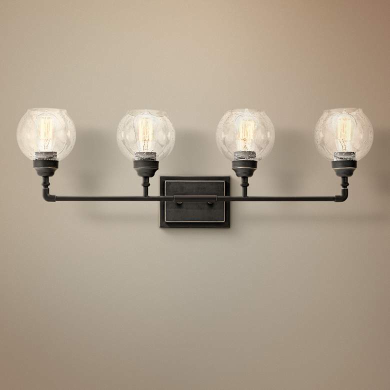 Image 1 Kichler Niles 33 1/4" Wide Olde Bronze 4-Light Bath Light