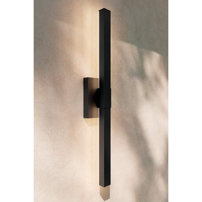 Image 1 Kichler Nocar 30" High Textured Black LED Outdoor Wall Light
