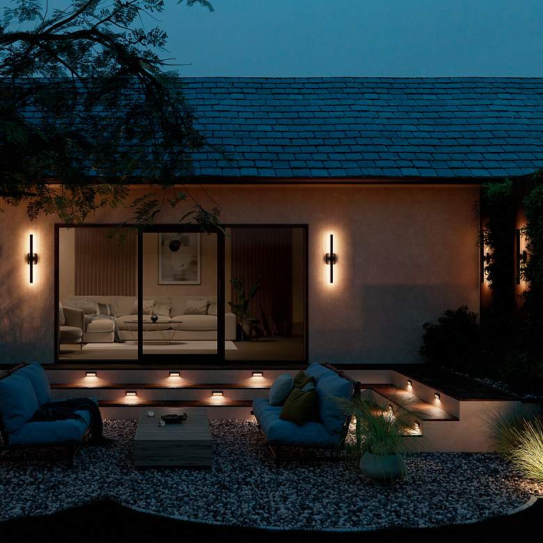 Image 7 Kichler Nocar 30" High Textured Black LED Outdoor Wall Light more views