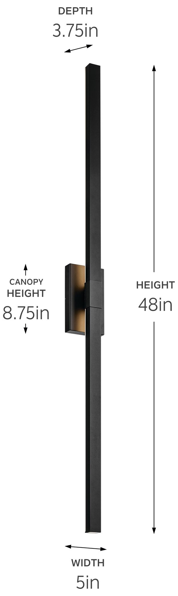 Kichler Nocar 48" Outdoor LED Wall Light in Textured Black