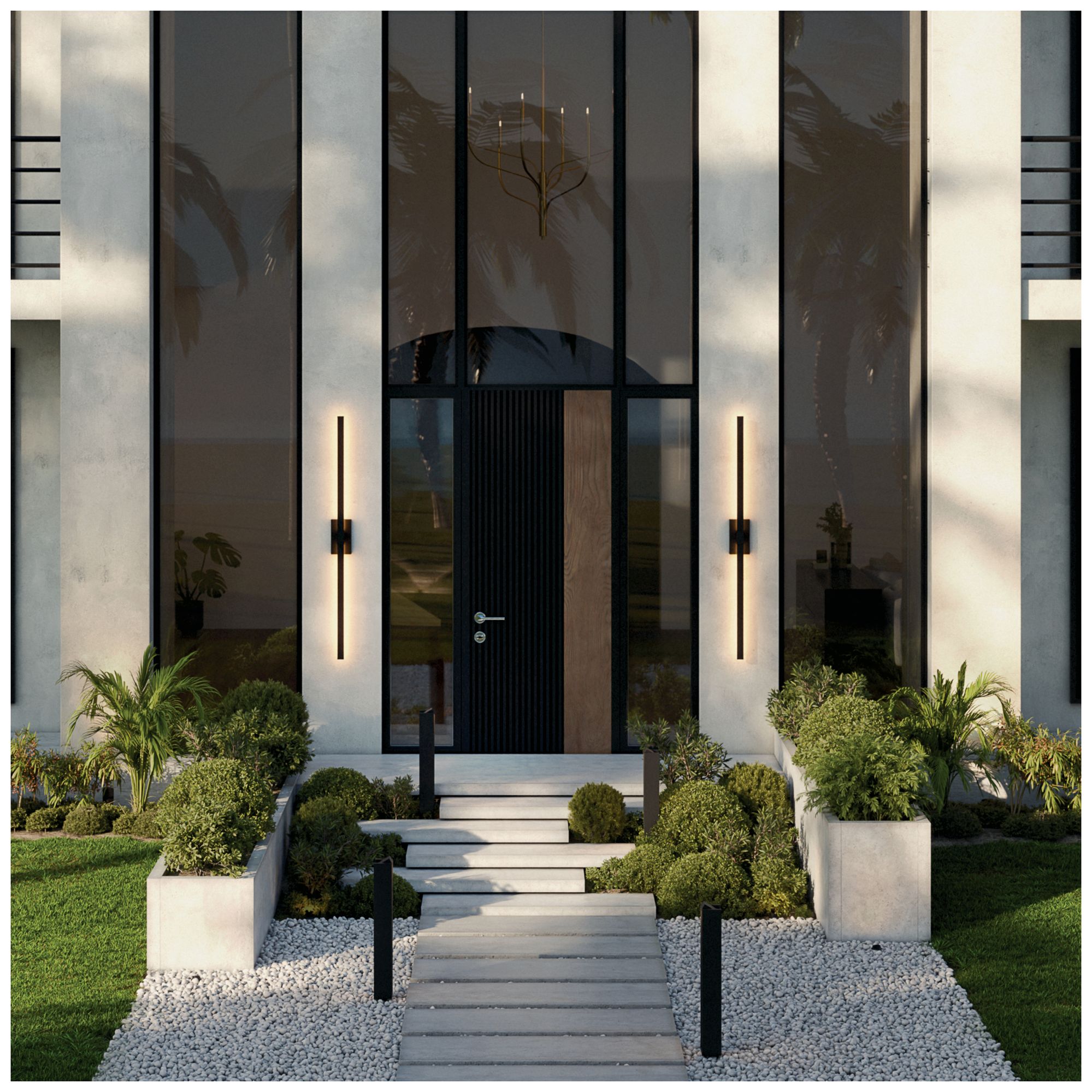 Image 3 Kichler Nocar 60" Outdoor LED Wall Light in Textured Black more views