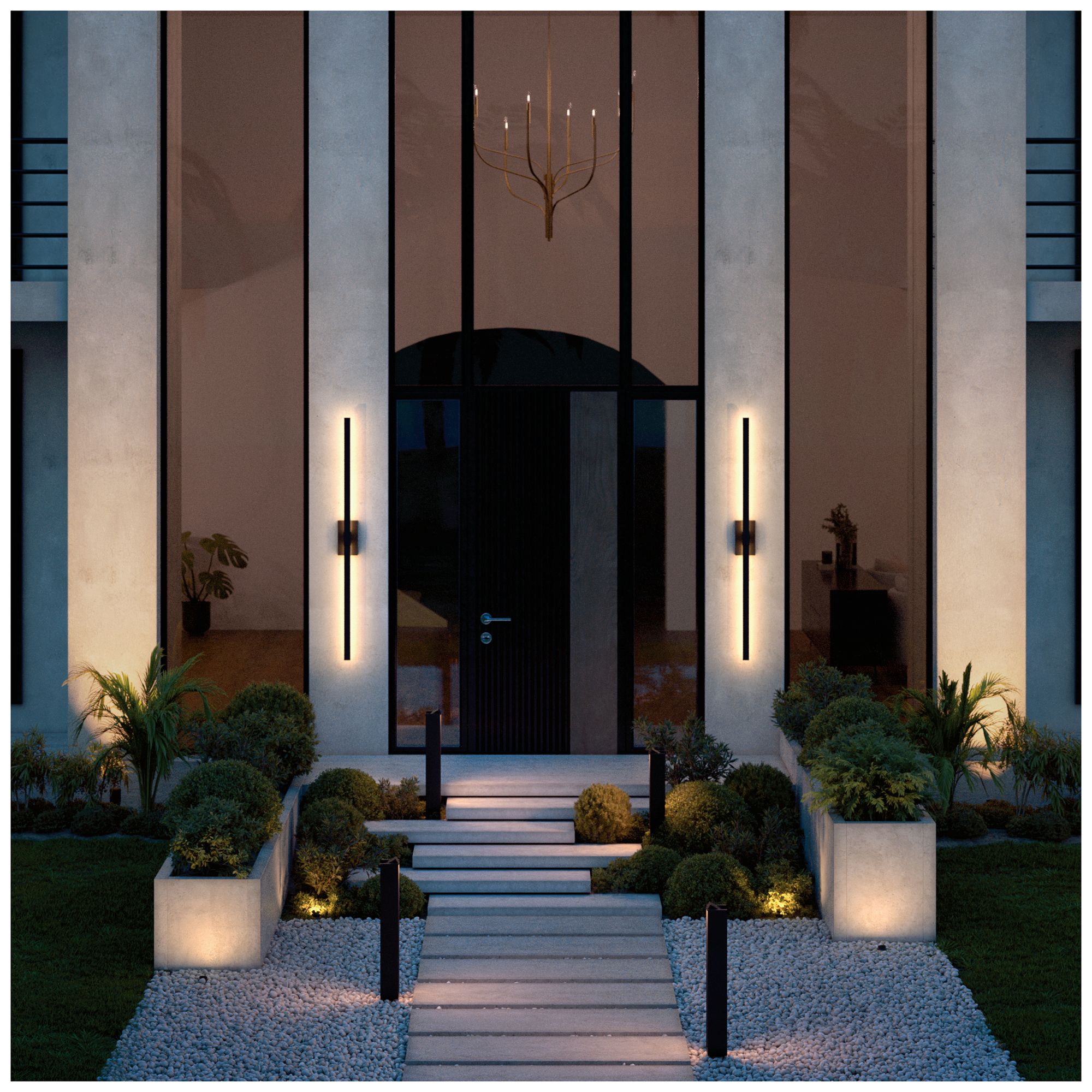 Image 4 Kichler Nocar 60" Outdoor LED Wall Light in Textured Black more views