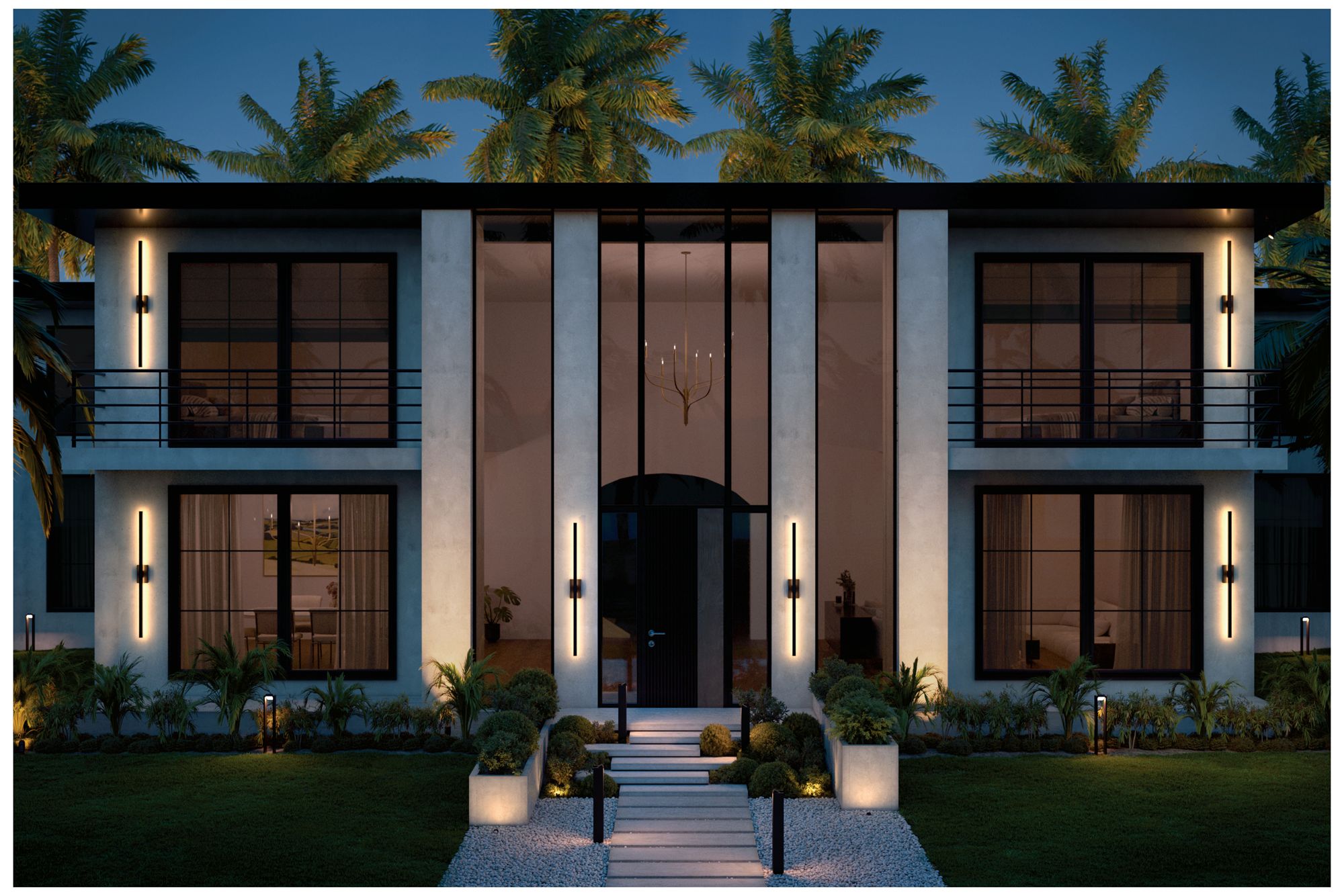 Image 6 Kichler Nocar 60" Outdoor LED Wall Light in Textured Black more views