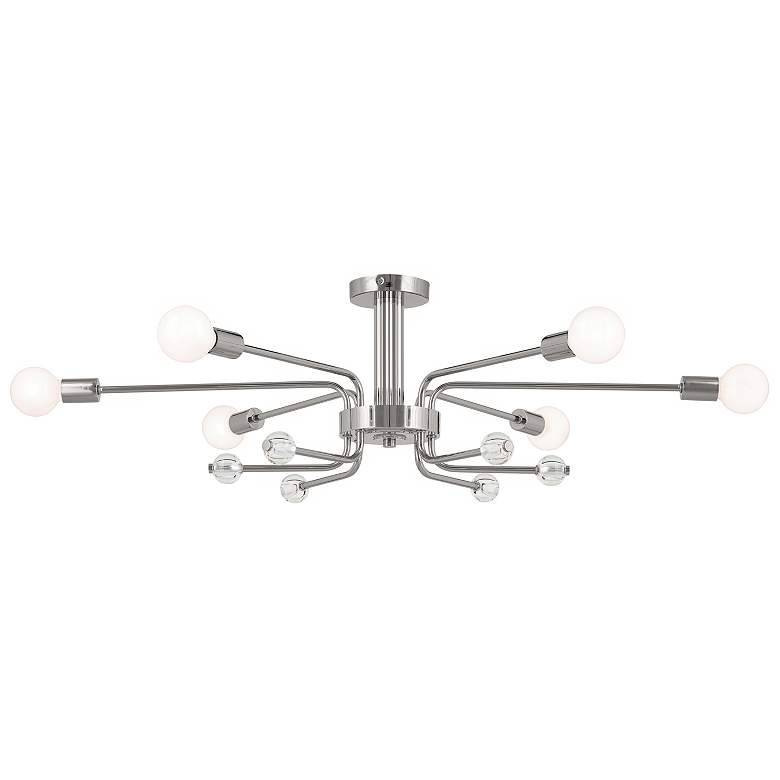 Image 3 Kichler Ocala 41.25 Inch 6 Light Flush Mount with Clear Crystal more views