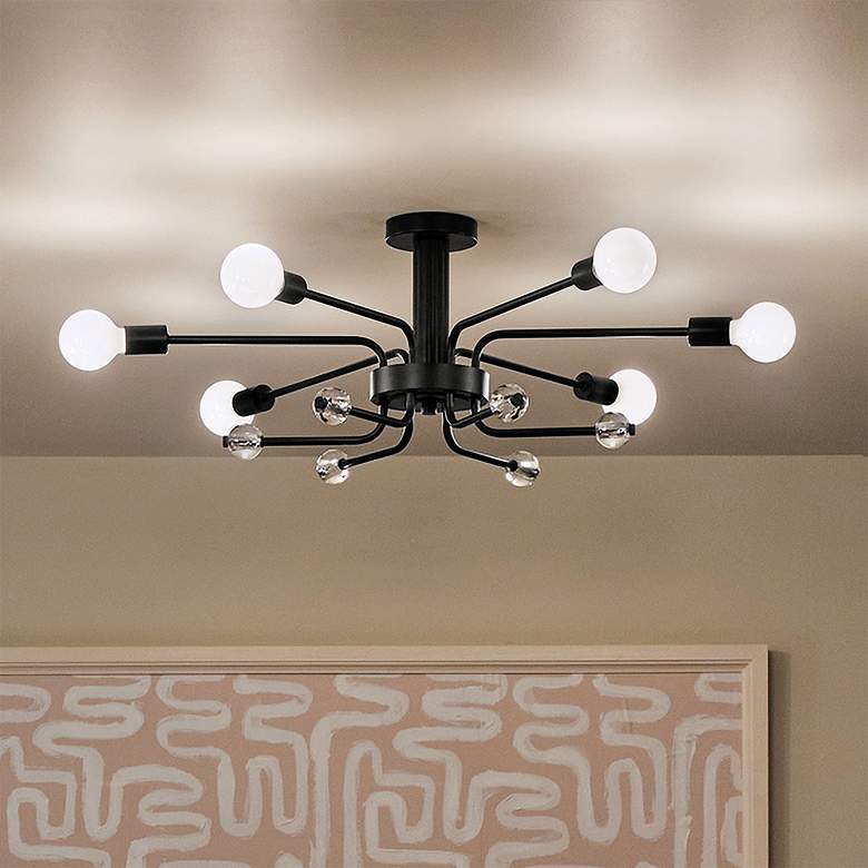 Image 2 Kichler Ocala 41 1/4" Wide Black 6-Light Ceiling Light