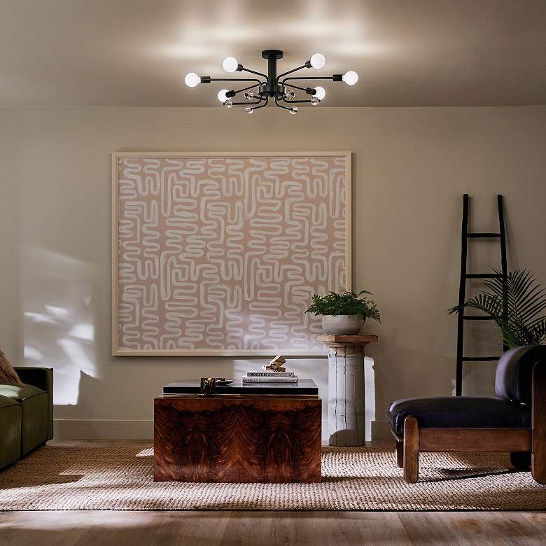 Image 5 Kichler Ocala 41 1/4" Wide Black 6-Light Ceiling Light more views