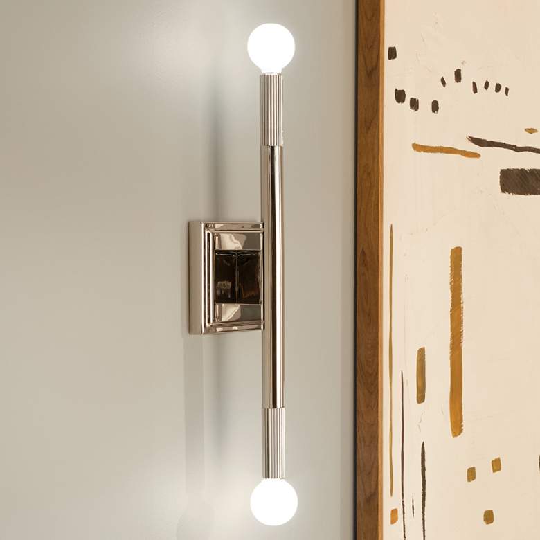 Image 1 Kichler Odensa 17" High 2-Light Polished Nickel Wall Sconce