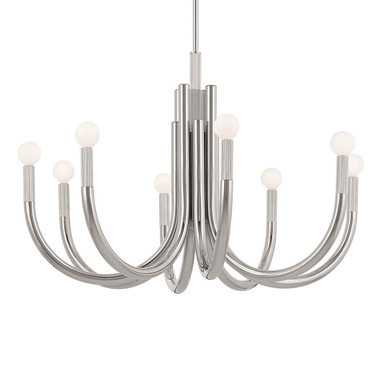 Image 2 Kichler Odensa 29.25 Inch 8 Light Chandelier in Polished Nickel more views