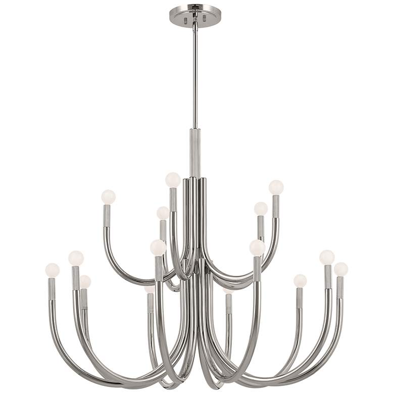 Image 1 Kichler Odensa 40.25 Inch 15 Light Chandelier in Polished Nickel