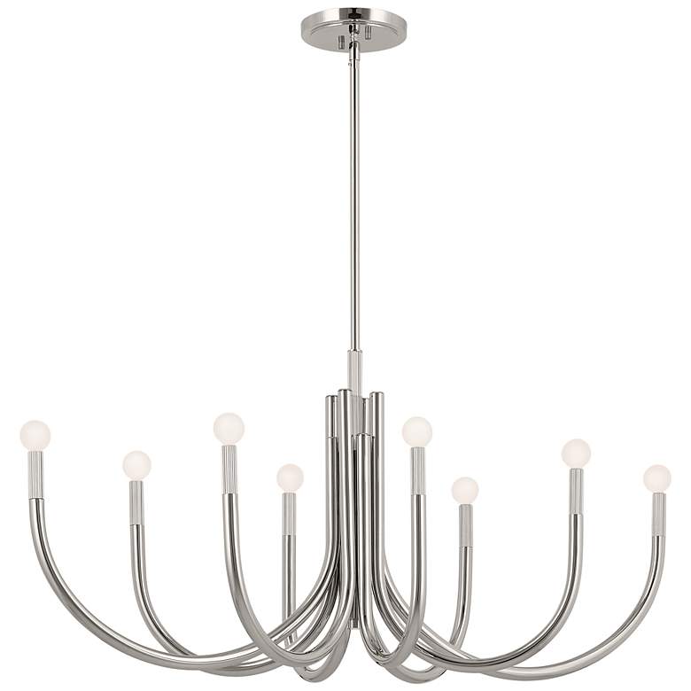 Image 1 Kichler Odensa 46 Inch 8 Light Oval Chandelier in Polished Nickel