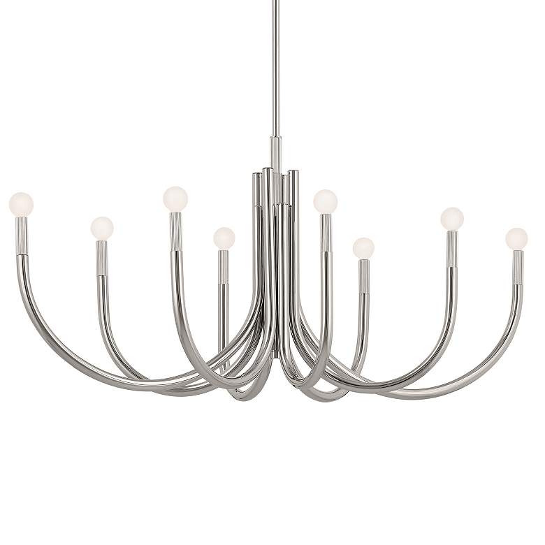 Image 2 Kichler Odensa 46 Inch 8 Light Oval Chandelier in Polished Nickel more views
