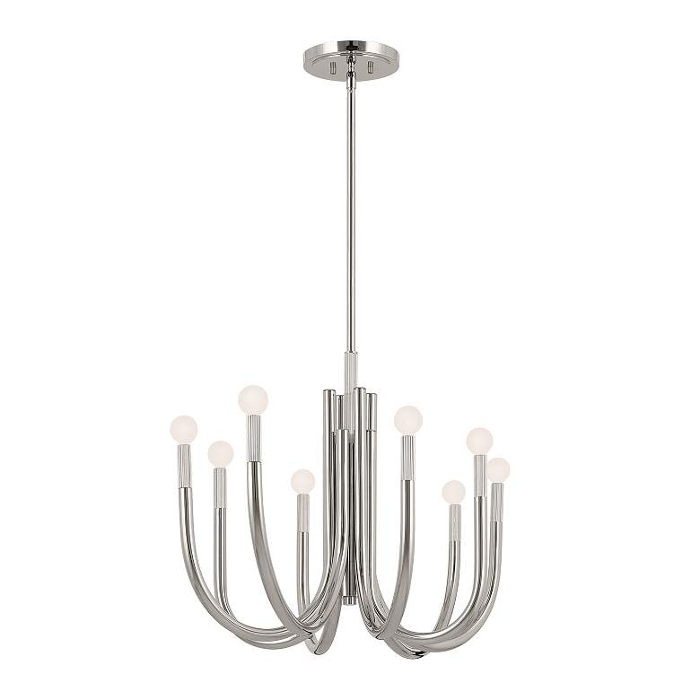 Image 4 Kichler Odensa 46 Inch 8 Light Oval Chandelier in Polished Nickel more views