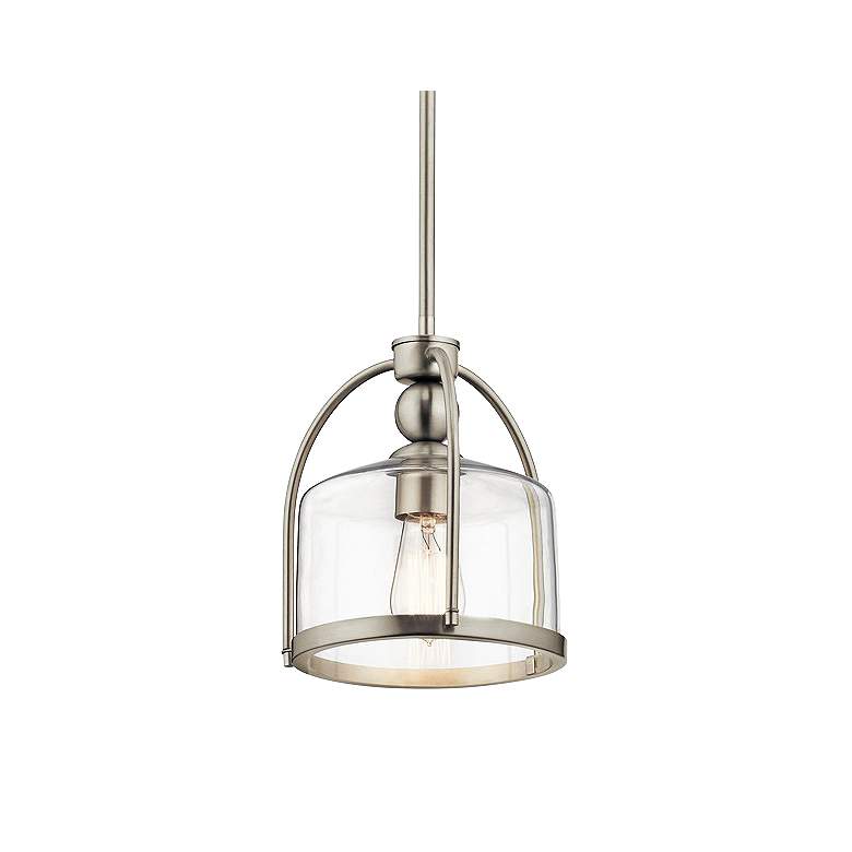 Image 2 Kichler Omerta 9 1/2 inch Wide Brushed Nickel Clear Glass Mini Pendant