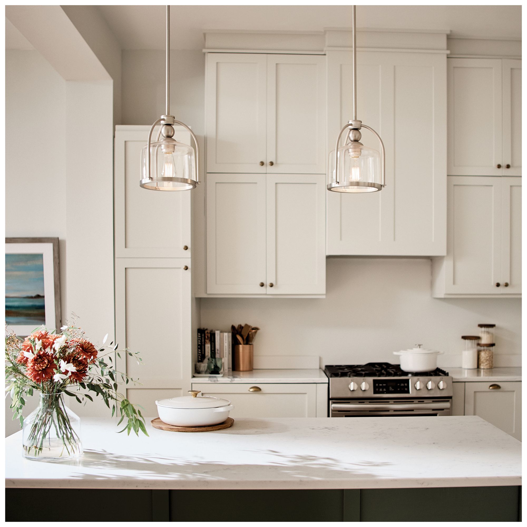 Image 7 Kichler Omerta 9 1/2" Wide Brushed Nickel Clear Glass Mini Pendant more views