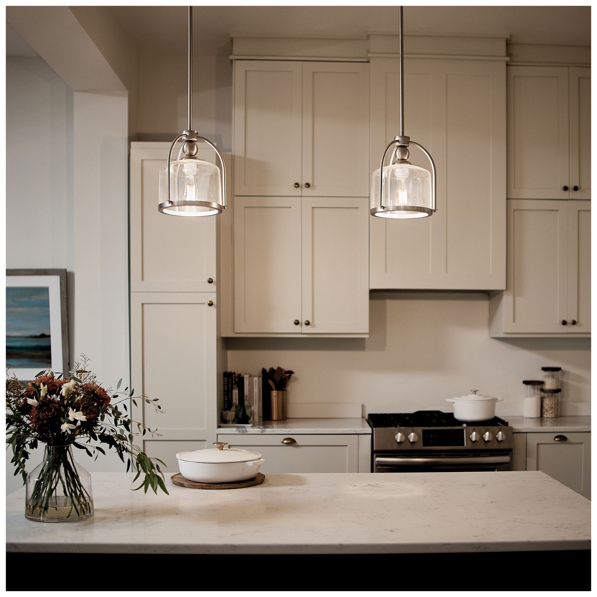 Kichler Omerta 9 1/2" Wide Brushed Nickel Clear Glass Mini Pendant