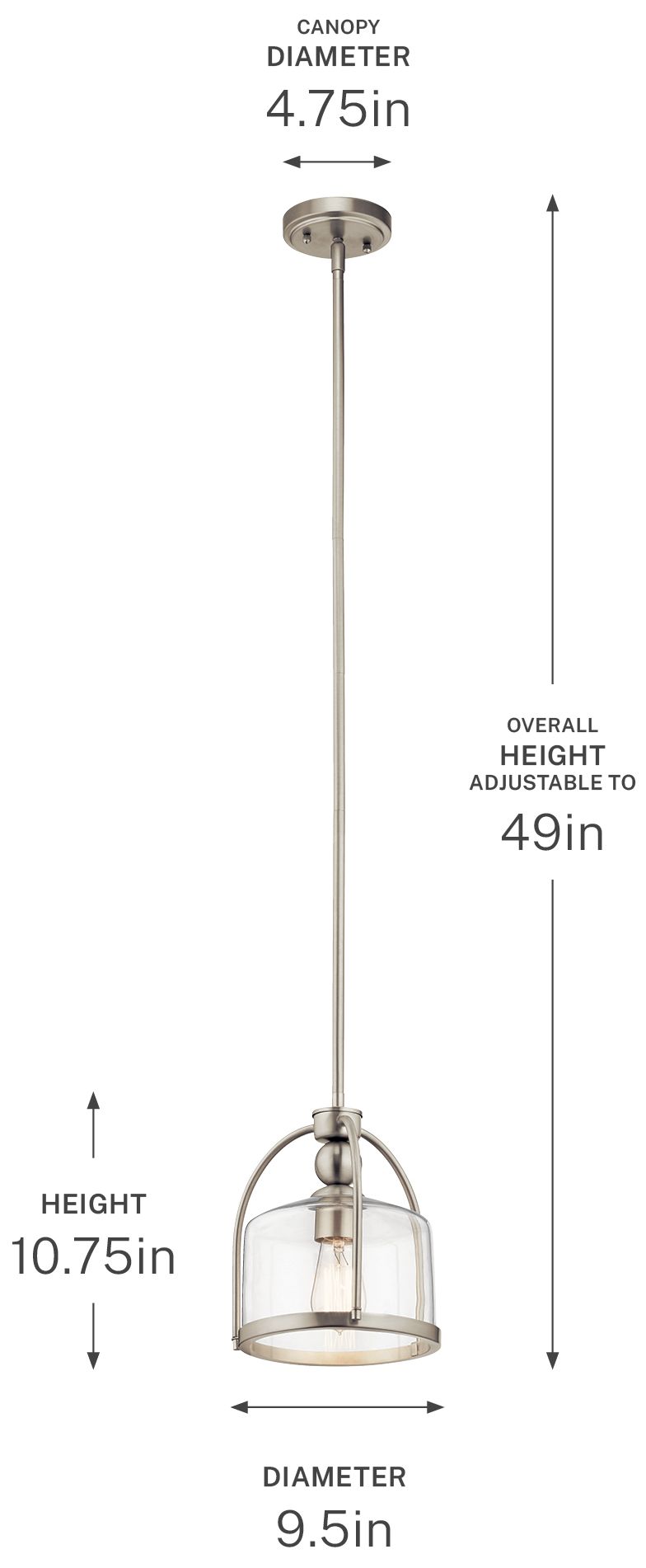 Kichler Omerta 9 1/2" Wide Brushed Nickel Clear Glass Mini Pendant