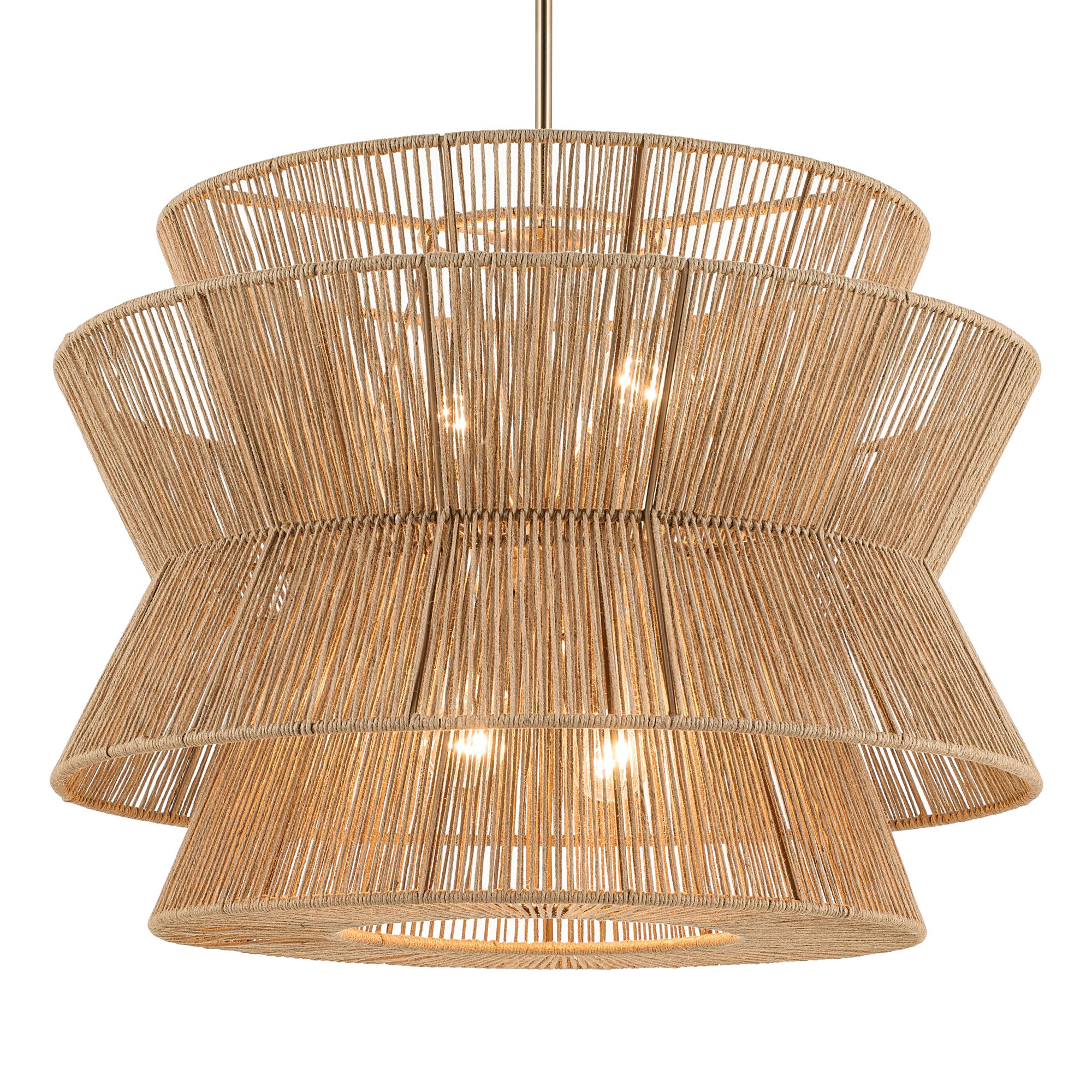 Image 6 Kichler Ophira 28 Inch 4 Light Pendant with Jute Shade in Champagne Bronze more views